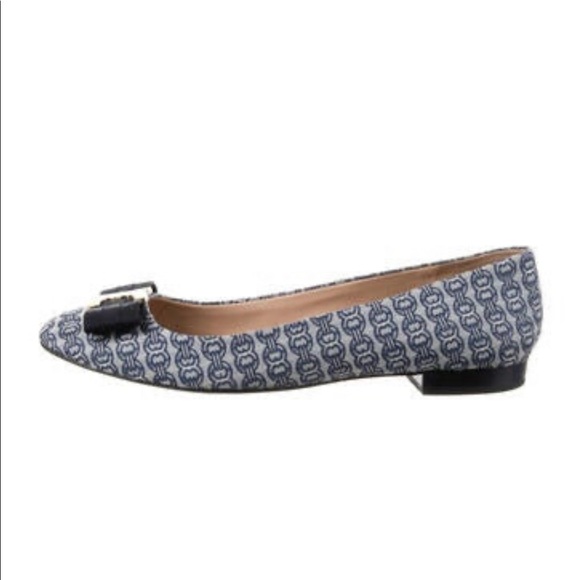 Tory Burch Gemini Link Printed Ballet Flats Size 9.5 - Picture 3 of 6